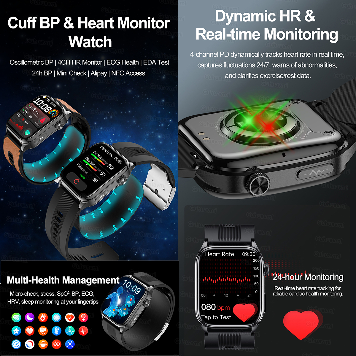 Sapphire Smartwatch AMOLED Scr - Fall Detection Watch avis et prix