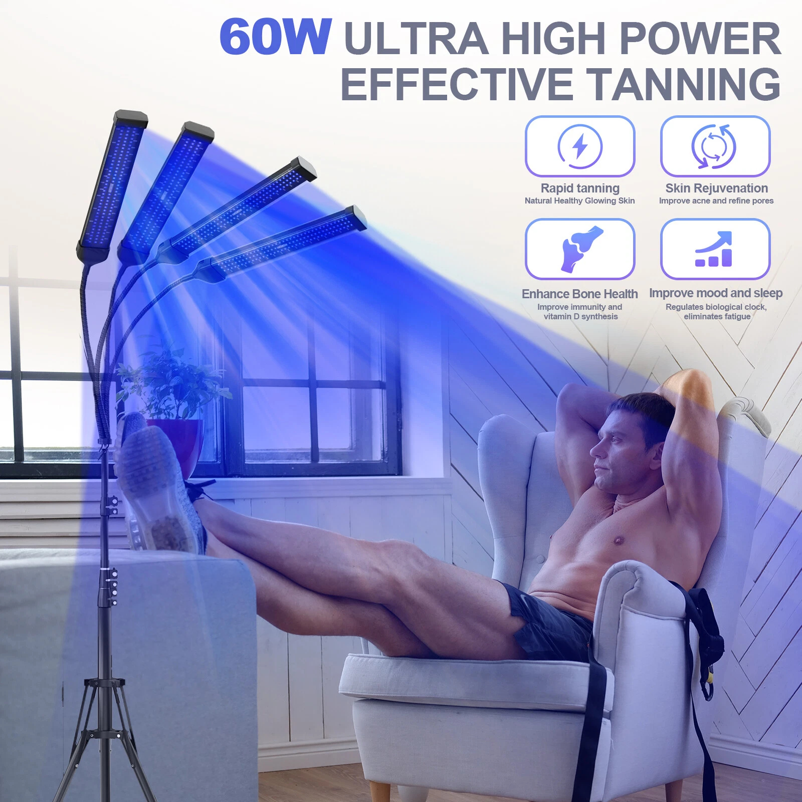UV Tanning Lamp for Face & Bod - Light Therapy Glasses avis et prix