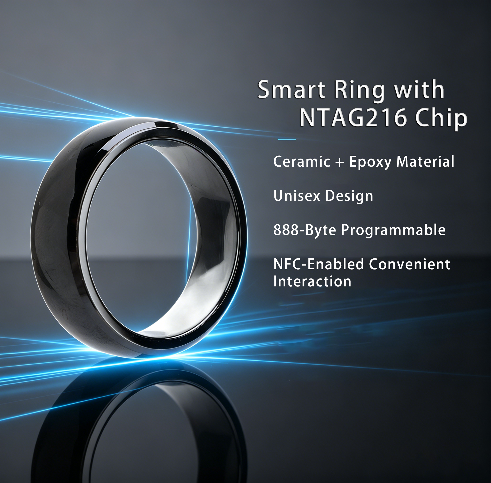 Ntag216 NFC Full Ceramic Smart - Smart Ring Nfc Pay avis et prix