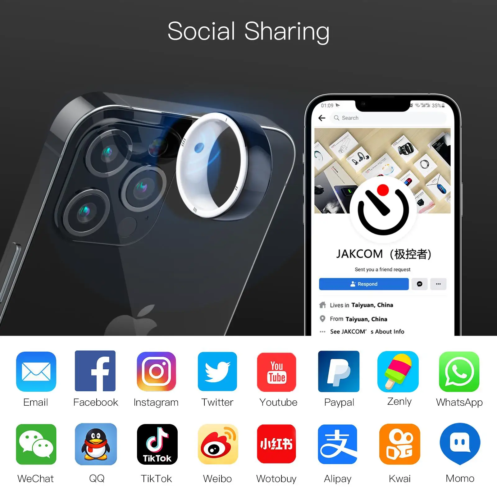 2023 New Jakcom R5 Smart Ring  - Smart Ring Nfc Pay avis et prix