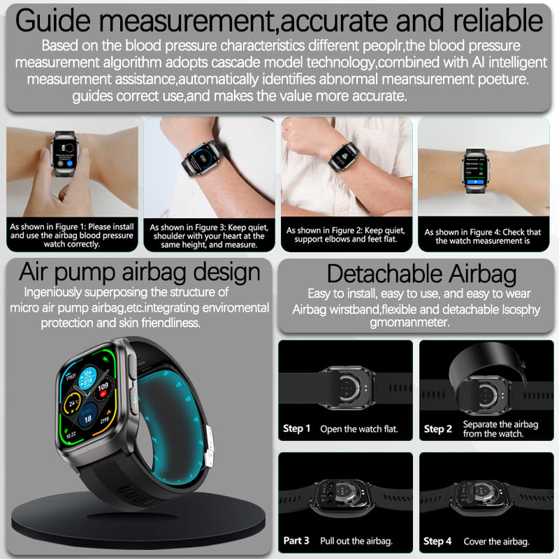 2026 New Blood Pressure Air Pu - Fall Detection Watch avis et prix