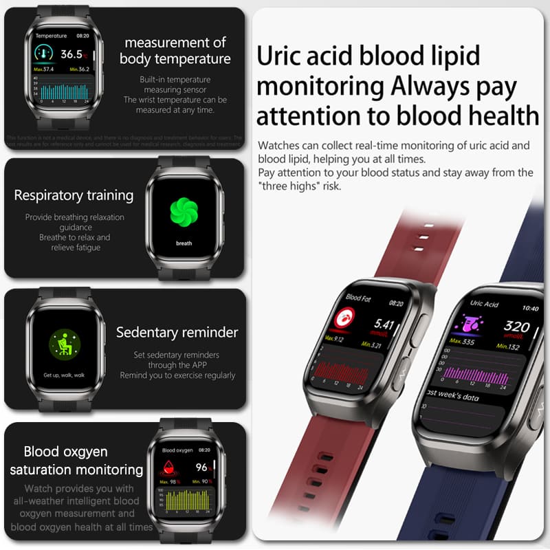 2026 New Blood Pressure Air Pu - Fall Detection Watch avis et prix